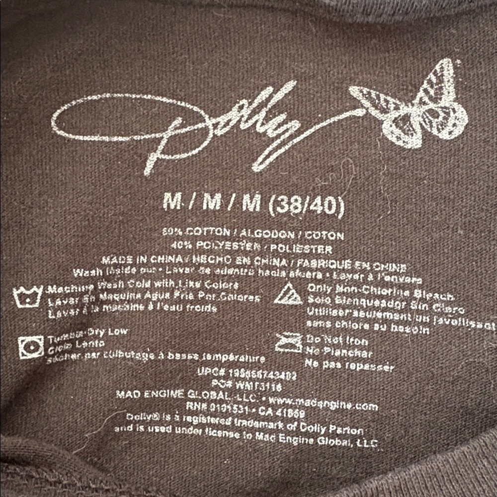 Dolly Parton black graphic T-shirt size M - Picture 3 of 4